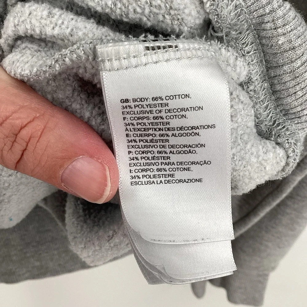 The North Face Sweatshirt Mens Medium Gray/white Fleece Long Sleeve hoodie‎
